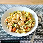 Light ‘n Creamy Rottini with Shrimp and Veggies
