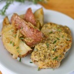 Roasted Rosemary Dijon Pork Chops and Potatoes