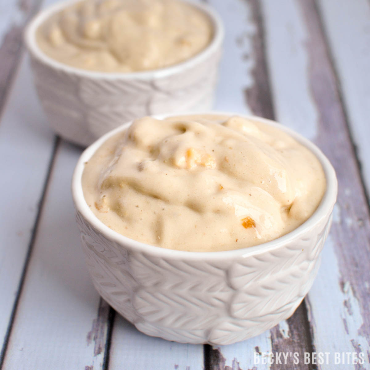 Healthy Two Ingredient Ice Cream Dessert is the perfect way to cool off on a hot summer afternoons! Indulge your #cheesecakeinstinct and stick to your diet. #ad | Becky's Best Bites