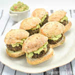 Red Quinoa and Black Bean Sliders with Easy Guacamole Spread