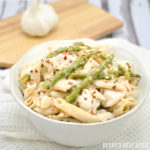 Quick and Easy Lemon Garlic Chicken Pasta and Asparagus