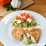 Lemon Mint Pesto and Mozzarella Stuffed Chicken with Zoodles