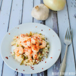 Spicy Shrimp Scampi Risotto with Garden Fresh Peas